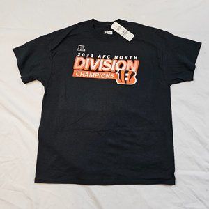 2021 Cincinnati Bengals AFC North Division Champions T-Shirt XL NEW
